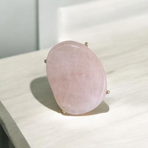 Large Pink Stone Gold Setting - Picture 1 of 7